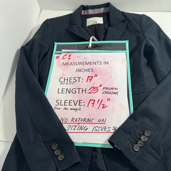 Bluish black Banana Republic  stretch blazer size  0 but fits up to meduim *c1 - Picture 13 of 16